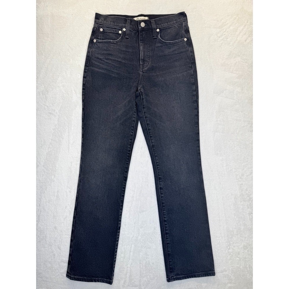 Madewell Jeans Womens 26T Slim Demi-Boot Black Lunar Wash High Rise Tall Stretch